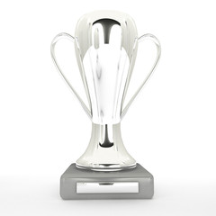 3D rendered isolated Silver Trophy Cup