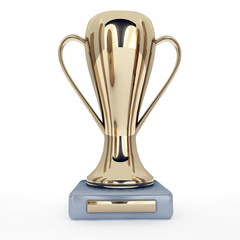 3D rendered isolated Gold Trophy Cup