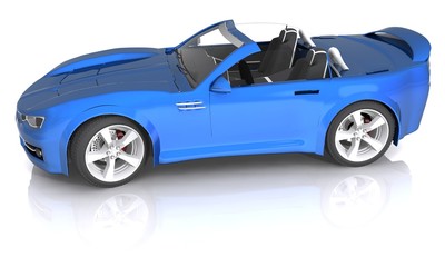 Isolated 3D rendered Concept Sports Car