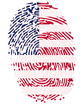 Thumbprint  Flag Colors of United States of America