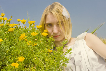 Girl with daisies