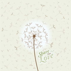 Love Card With Dandelions