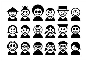 Set of avatar people icons.