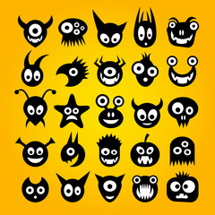 Set of funny monster icons.