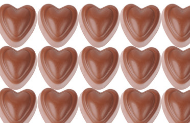 chocolate candy on the white background