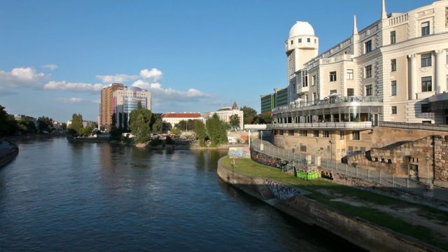 Urania observatory at the Danube canal in Vienna