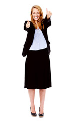 Fototapeta premium thumbs up businesswoman