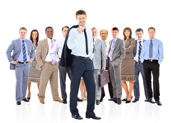 Business team and their leader