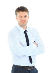 Smiling business man. Isolated over white