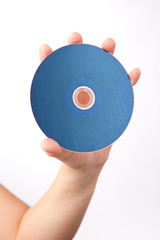 hand holding blu-ray disk