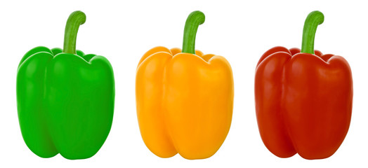 Bulgarian peppers on a white background