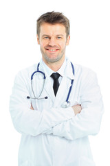 Fototapeta premium Smiling medical doctor man with stethoscope