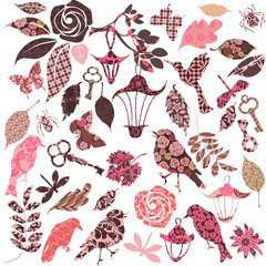 Set of vector patch silhouettes for scrap booking