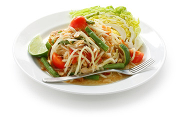 som tam, green papaya salad, thai cuisine
