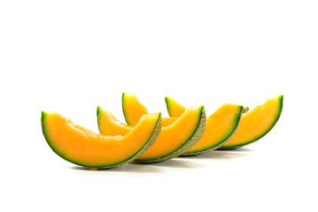 orange cantaloupe melon isolated on white background