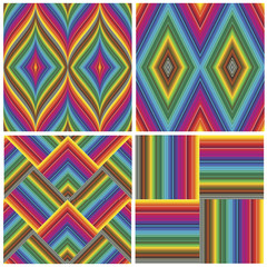 Set of seamless art deco textures and pattern