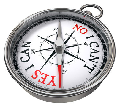 yes vs no  concept compass