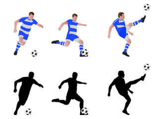 soccer players illustration - vector