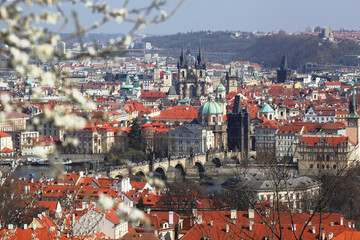 Prague in spring time with Charles Bridge, Czech Republic