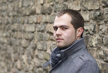 Young Man In Gray Coat