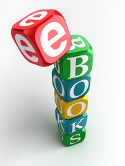 e-books 3d colorful cube tower