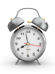 Old-fashioned alarm clock. 3d