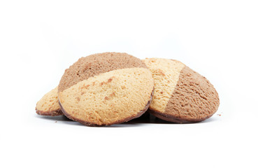 Cookies on a white background.
