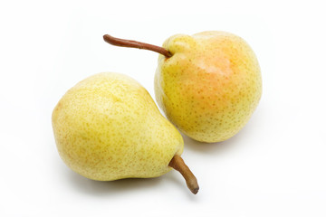 two pears isolated on white background
