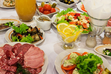 salads and sausages