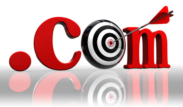dot com red word and conceptual target