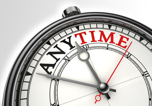 anytime concept clock closeup