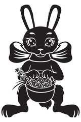 Hare with basket