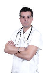 Fototapeta premium young doctor with stethoscope