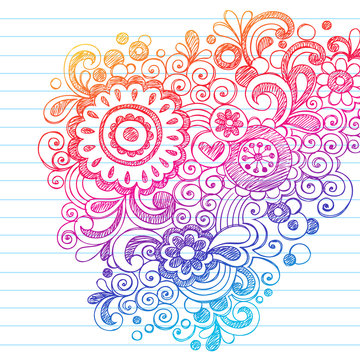Sketchy Doodle Flowers Back to School Notebook Doodles