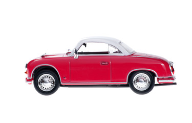 Fototapeta na wymiar Red vintage car coupe.