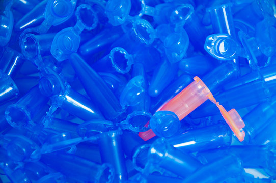 blue and red micro vials