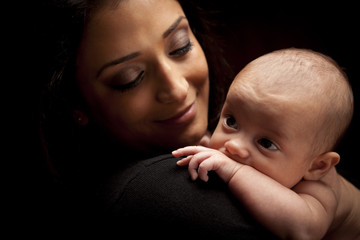 Attractive Ethnic Woman with Her Newborn Baby