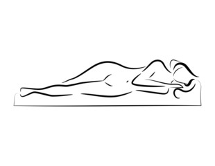 vector sleeping beautiful nude woman silhouette