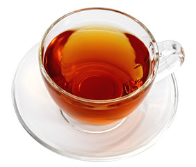 cup with tea isolated on a white background.