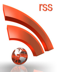 rss with earth globe