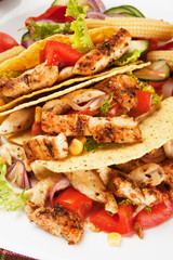 Chicken salad in taco shells