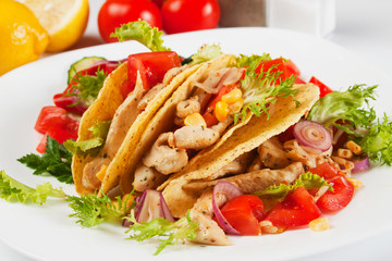 Chicken salad in taco shells