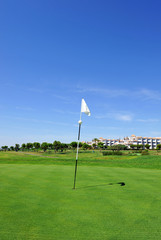 Campo de golf, hoyo, green