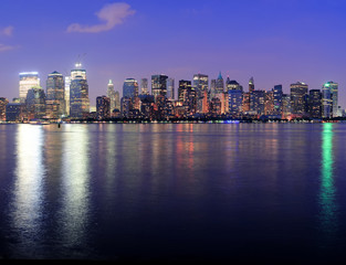 Fototapeta na wymiar New York City Manhattan dusk panorama