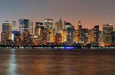 New York City Manhattan dusk panorama