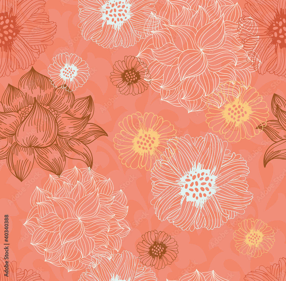 Poster vector seamless pattern