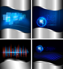 Big set of abstract technology and business backgrounds. Vector
