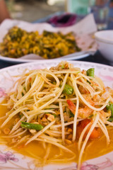 Som Tam,Thai papaya salad hot and spicy