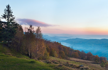 Autumn evening mountain landscape