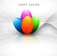 new shiny colorful easter artistic egg vector